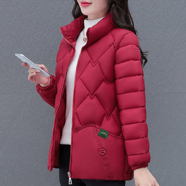 Women's jacket with embroidered ruffled sleeves standard length zipper pleated hem