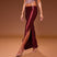 Women's maxi skirt  satin  elegant high waisted side slit