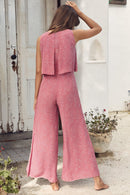 Women's Jumpsuit Elegant Flowy Sleeveless High Waist Wide Leg Printed