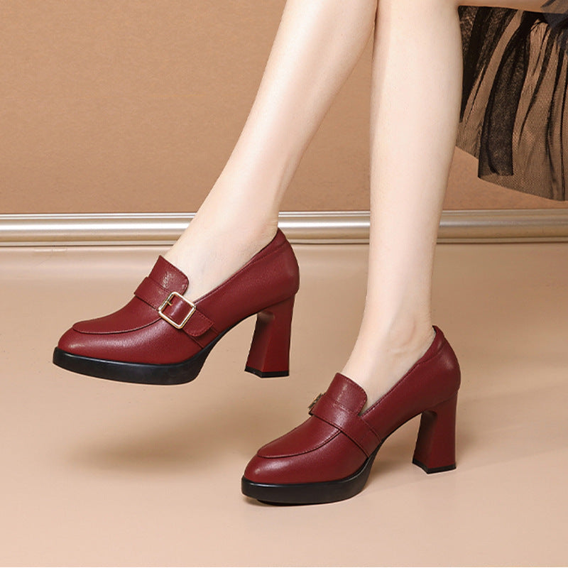 women's shoes pointed to high square heels elegant, sexy high quality, fashionable