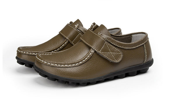 Women's Shoes flat leather warm loafers elegant, casual winter