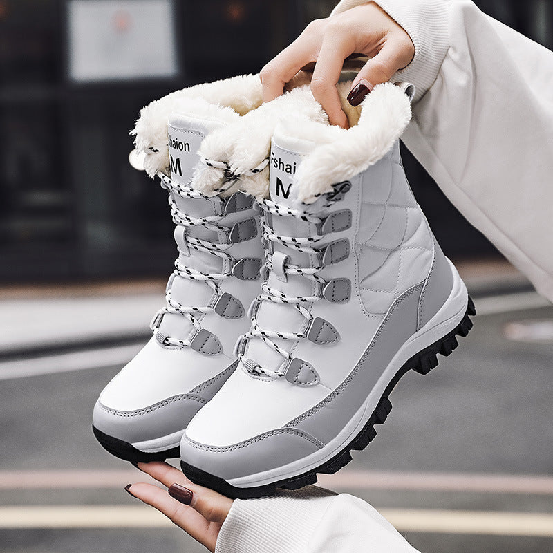 Women's Boots snow high-top thick  elegant  non-slip, waterproof warm