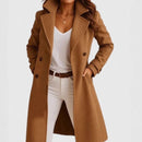 Women's Elegant Mid Length Wool Coat for Autumn Winter-6