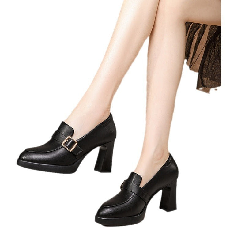 women's shoes pointed to high square heels elegant, sexy high quality, fashionable