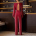 Jumpsuit Sequin Cutout Round Neck Long Sleeve