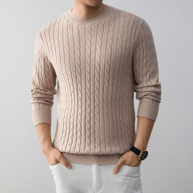 Buy beige Men’s Sweater Pullover Knit Elegant Loose Cool Warm Top Men’s Clothing