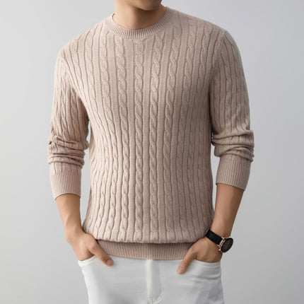 Buy beige Men’s Sweater Pullover Knit Elegant Loose Cool Warm Top Men’s Clothing