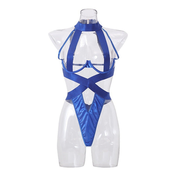 Lencería crotchless de mujer sexy elegante ropa de nailon