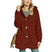 Women's cardigan jacket buttoned with hood with pockets long sleeves casual