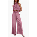 Women's 2-Piece Sleeveless Top And Wide-Leg Pants Set Summer Outfit