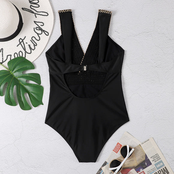 Women's swimwear one-piece elegant Black