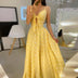Women's maxi dress printed strappy backless elegant openwork