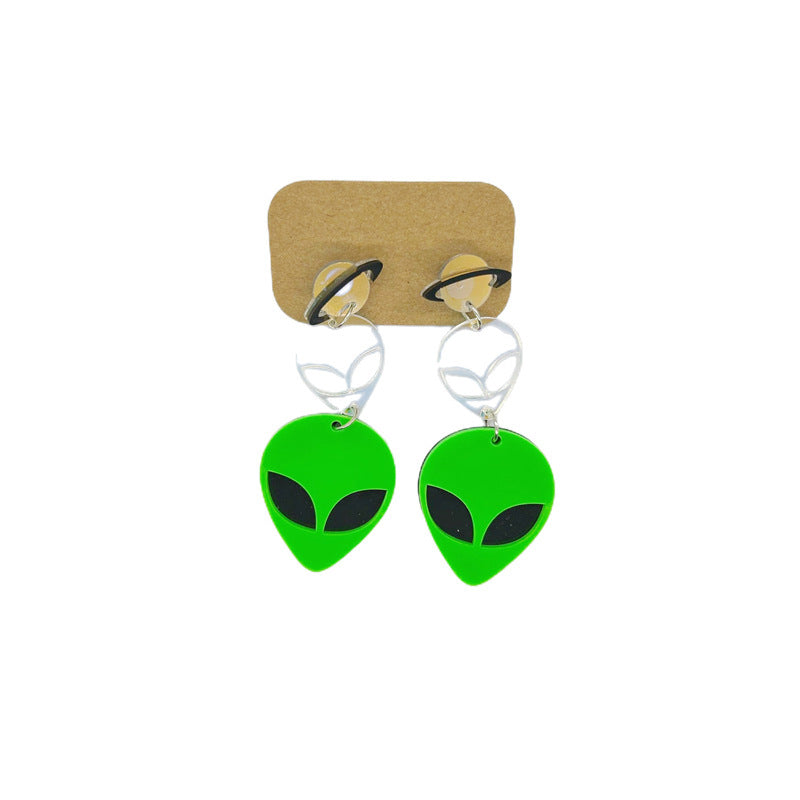 Pendientes de mujer personalizados alien acrílico elegante