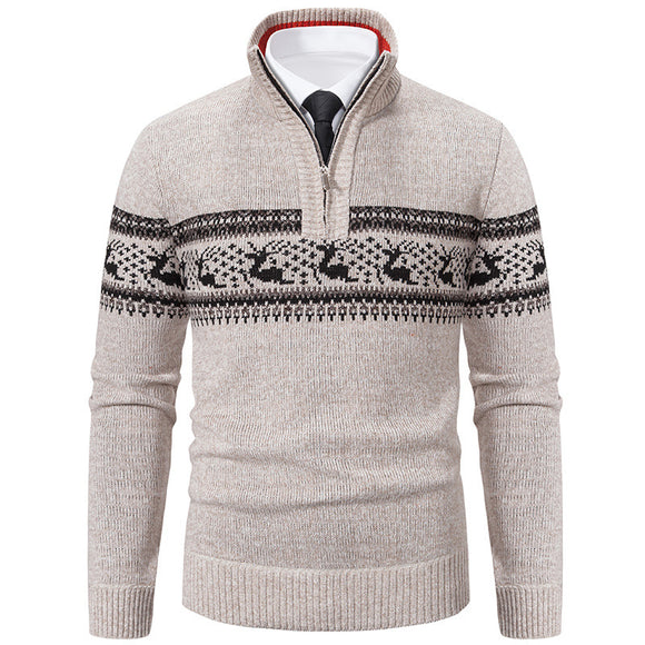 Men's Knitwear Sweater Elegant Plus Size Zipper Loose Fit Autumn Winter