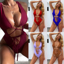 Women's swimwear one-piece elegant sexy openwork straps