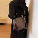 Women's tote bag leather large capacity retro elegant crossbody-4