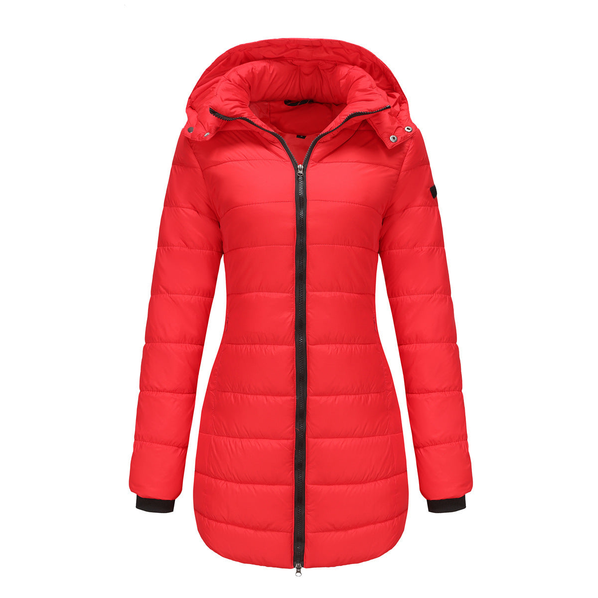 Women's jacket padded waterproof cotton hooded long sleeves zipper