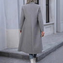Women's Elegant Woolen Coat Long Slim Fit Warm-6