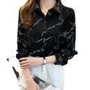 Elegant Printed Shirt, Casual Long Sleeve, Women's Clothing, Office Shirt