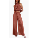Women's 2-Piece Sleeveless Top And Wide-Leg Pants Set Summer Outfit
