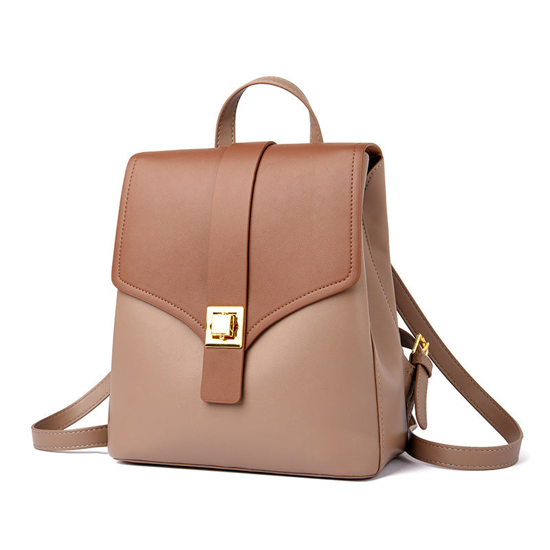 Women's backpack genuine leather shoulder strap elegant travel