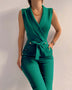 Women's Jumpsuit Elegant Slim Sexy Sleeveless Lace Up with Pocket