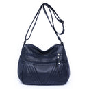 Women's crossbody soft leather elegant multi-pocket casual shoulder bag