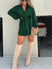 Elegant Satin Mini Dress Women Long-Sleeved Button-Up Chic Look