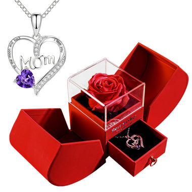 To My Love Preserved Red Rose Necklace Gift Love You Gift Set