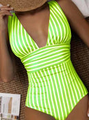 Women's swimwear one-piece elegant striped