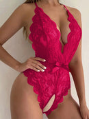 Women's lingerie bodysuit  sexy lace backless straps crossed