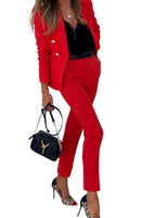 Women's suit two-piece elegant, formal pants, office, solid color