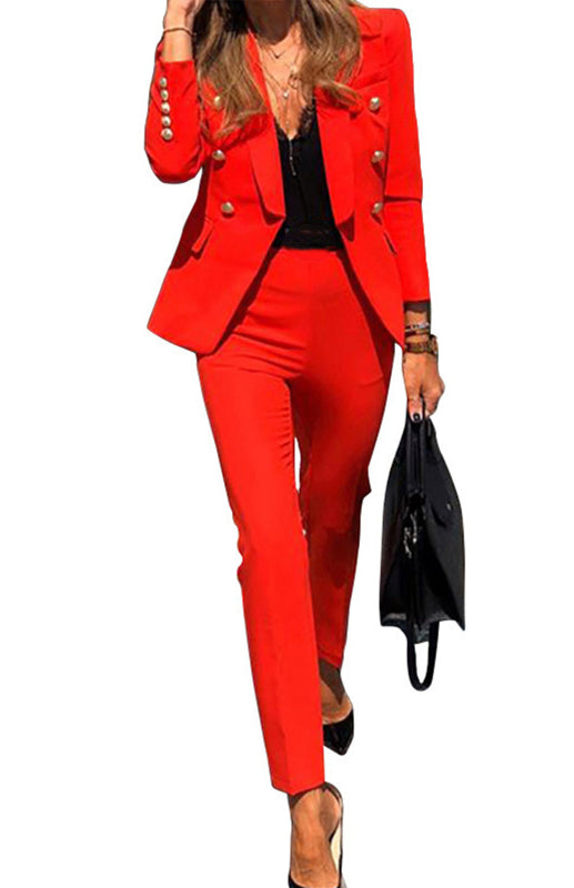 Women's suit two-piece elegant, formal pants, office, solid color