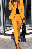 Women's suit two-piece elegant, formal pants, office, solid color