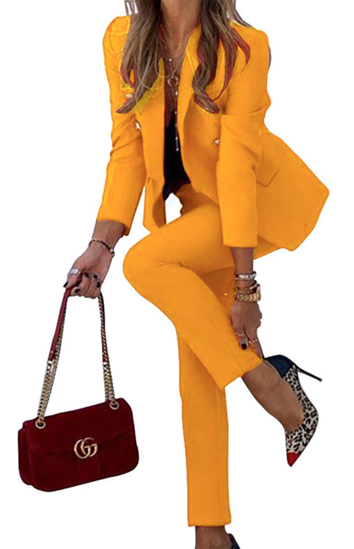 Women's suit two-piece elegant, formal pants, office, solid color