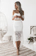 Women's Set two piece lace, strapless, cropped top with trapeze skirt