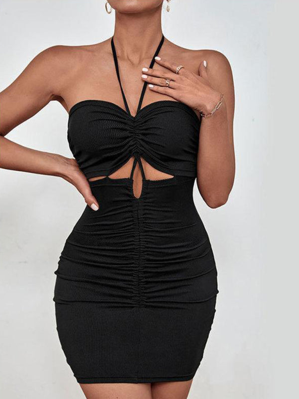 Women's Mini dresse elegant sexy backless, nightclub with straps