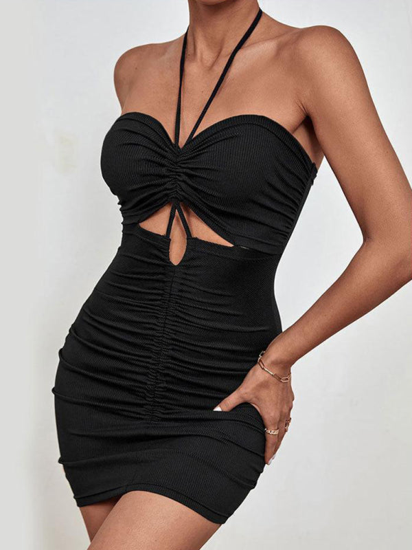 Women's Mini dresse elegant sexy backless, nightclub with straps
