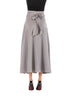 Women's Skirt long flared elegant with bow tie, high waist, casual