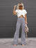 Women's pants flared corduroy elegant, high waist, casual, trendy