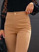 Women's pants flared corduroy elegant, high waist, casual, trendy