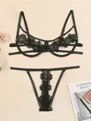 Women's lingerie set sexy lace hollow perspective