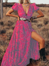 Women's Dress Bohemian Resort sexy printed short sleeve