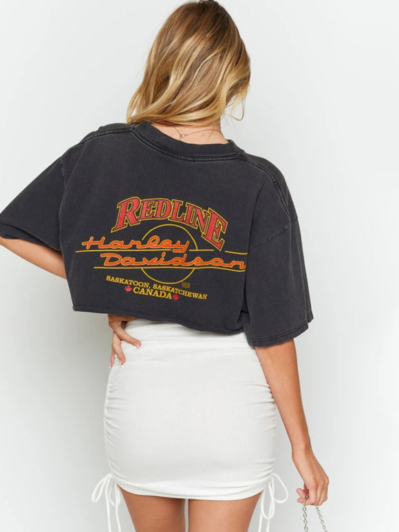 Women's Mini Skirt Black elastic adjustable thread with side drawstring