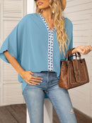 Women's shirt elegant chiffon, short sleeves, loose, casual