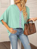 Women's shirt elegant chiffon, short sleeves, loose, casual