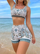 Women's swimsuit Tankini two-piece elegant print