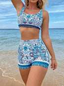 Women's swimsuit Tankini two-piece elegant print