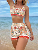 Women's swimsuit Tankini two-piece elegant print
