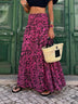 Women's Skirt long bohemian floral printed elegant, elastic waist, casual